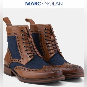 🔥Belmont Denim Wingtip Combat Boots Size 8 Men🔥